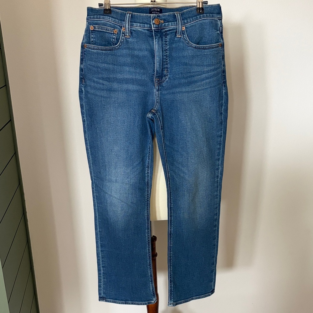 J. Crew Mid-Rise Flare Crop Jeans - Blue